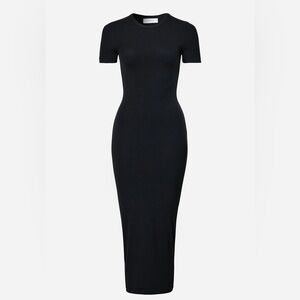 All THINGS GOLDEN NWT LUXE RIB BABY MIDI DRESS - BLACK - S